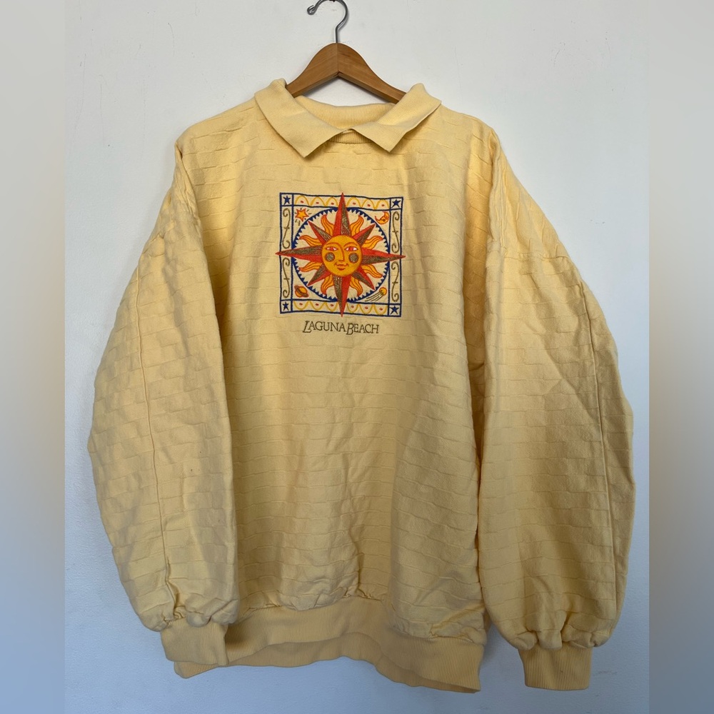 Vintage Laguna Beach Cotton Crew Neck Sweater Made in USA